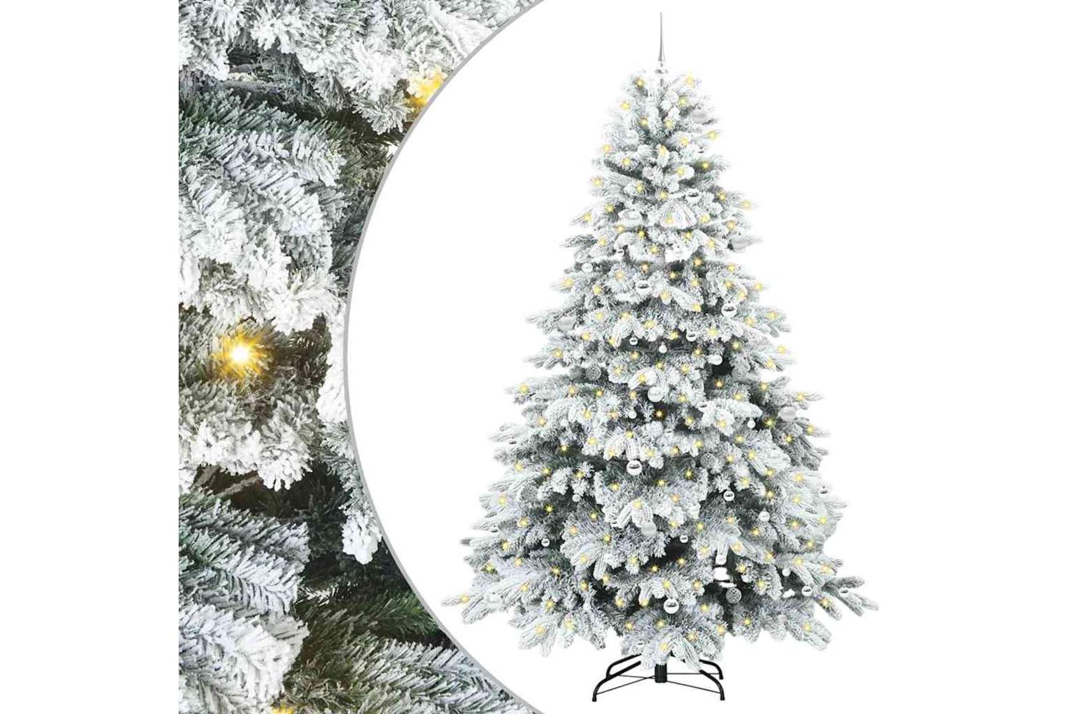 Vidaxl Artificial Christmas Tree With 300 Leds Green 240 Cm Pe And Pvc