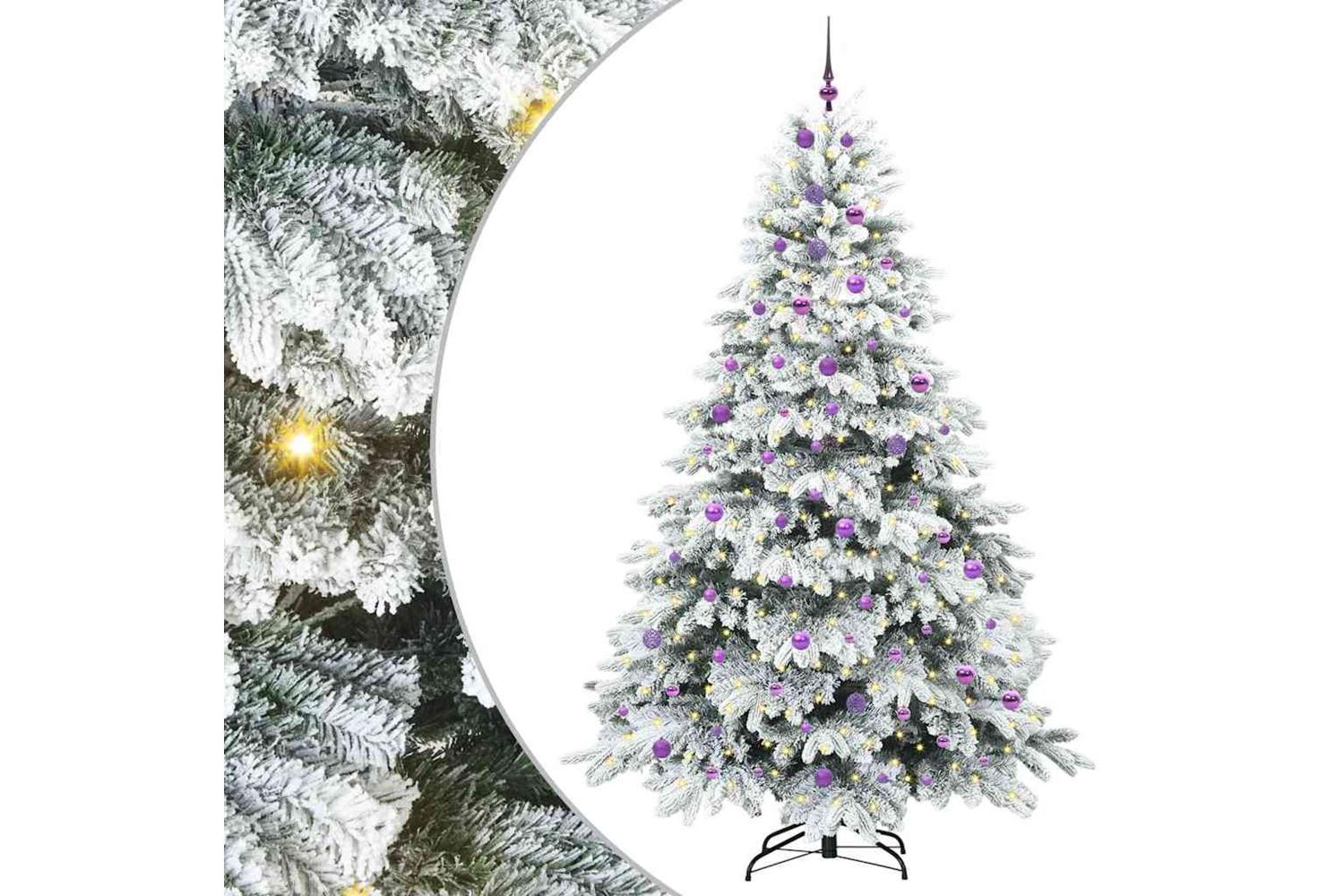 Vidaxl Artificial Christmas Tree With 300 Leds Green 240 Cm Pe And Pvc