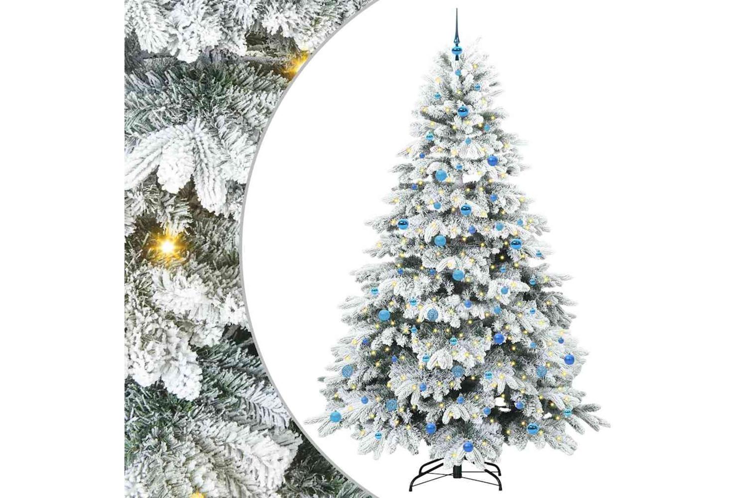 Vidaxl Artificial Christmas Tree With 300 Leds Green 240 Cm Pe And Pvc