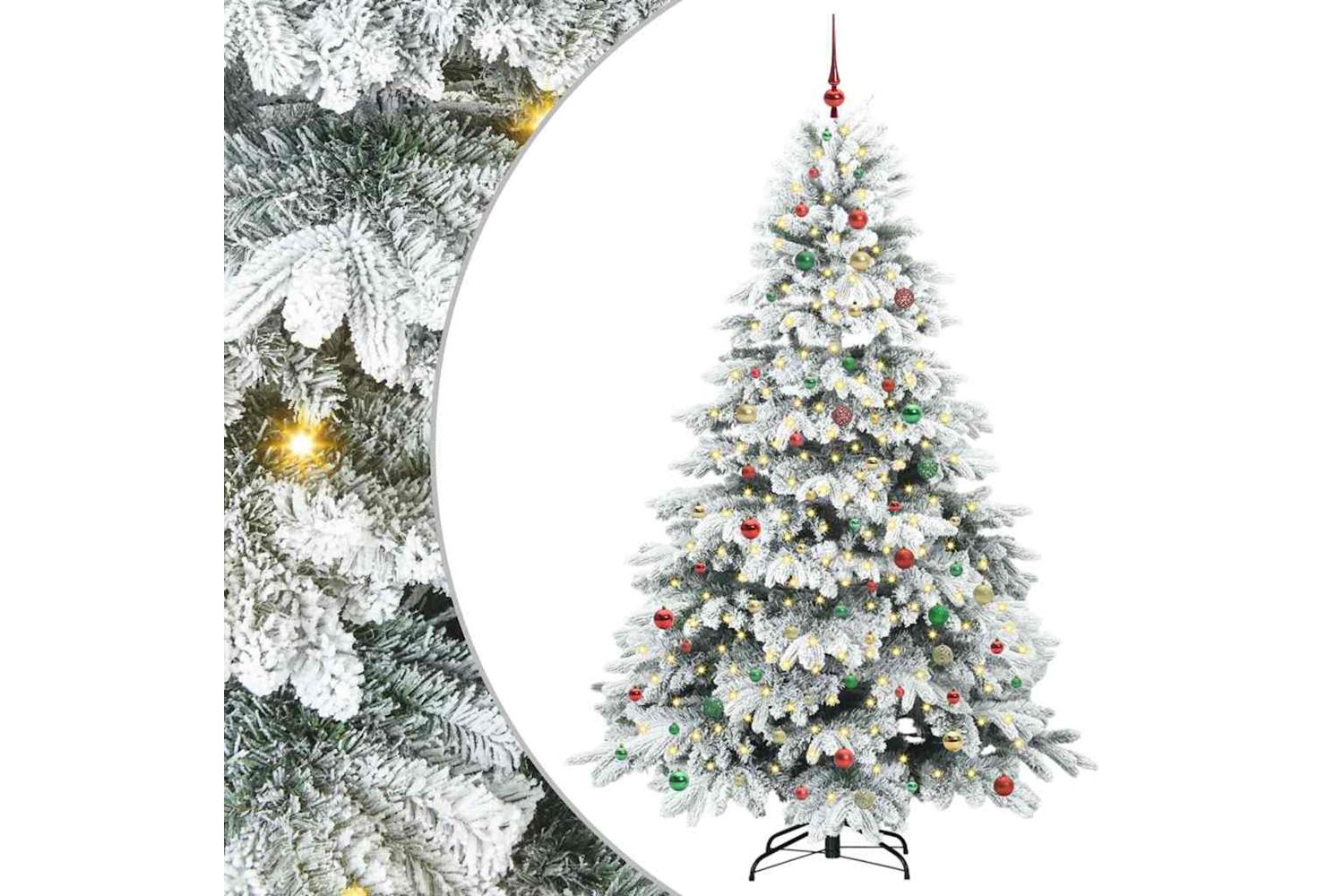 Vidaxl Artificial Christmas Tree With 300 Leds Green 240 Cm Pe And Pvc