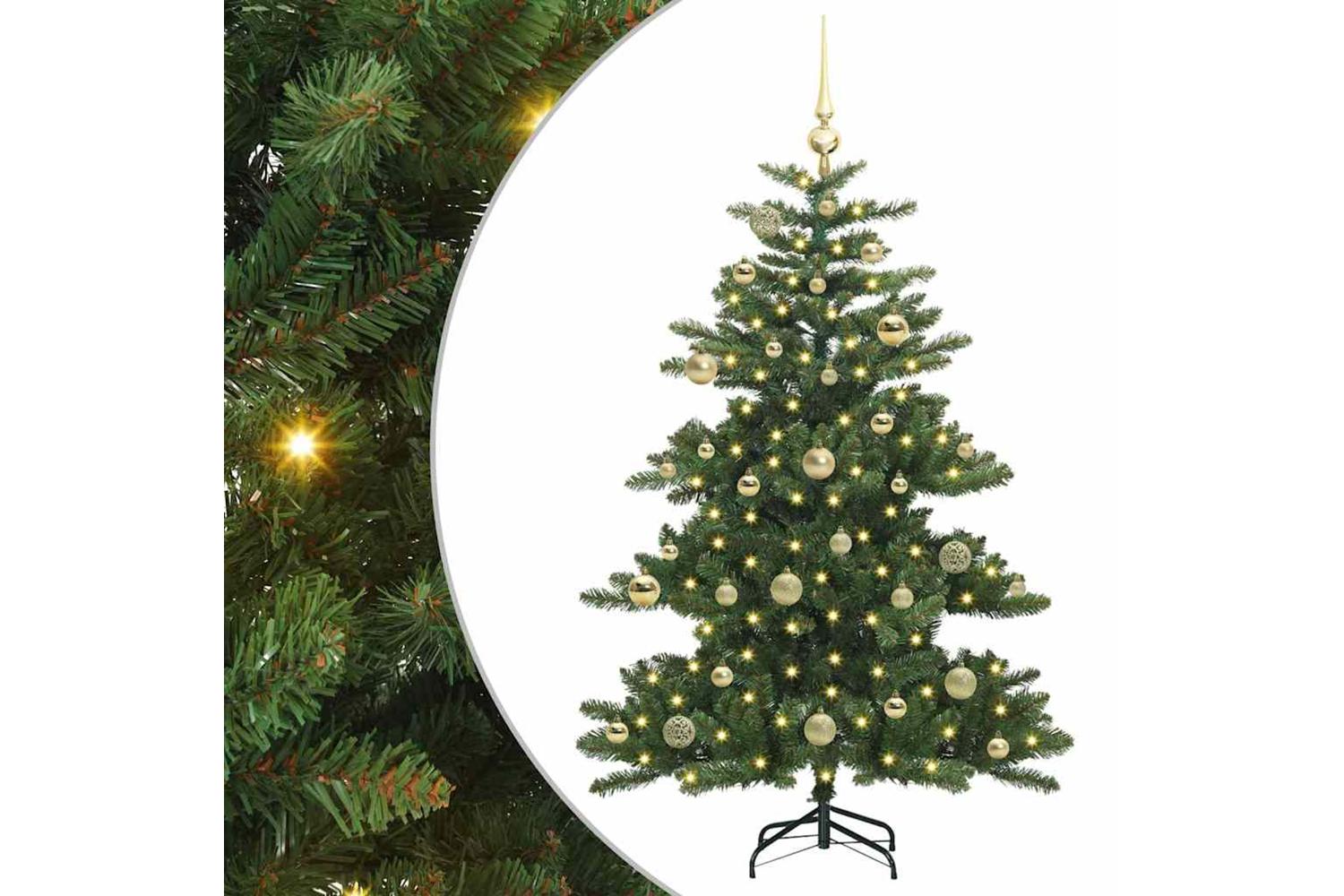 Vidaxl Artificial Hinged Christmas Tree With 150 Leds 150 Cm Pvc