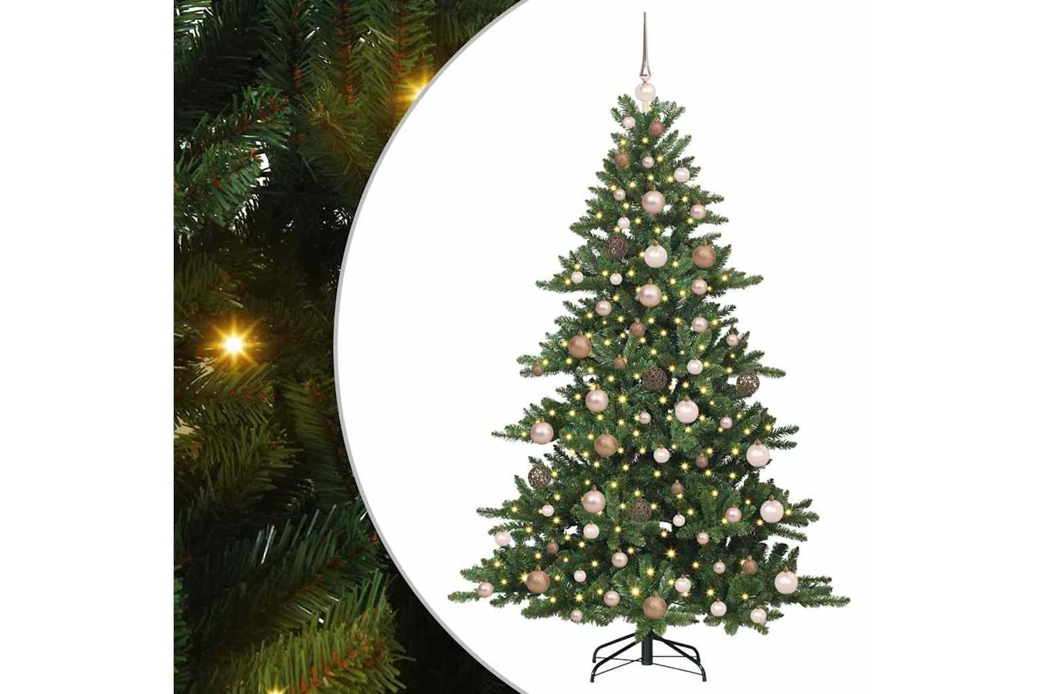 Vidaxl Artificial Hinged Christmas Tree With 300 Leds 180 Cm Pvc