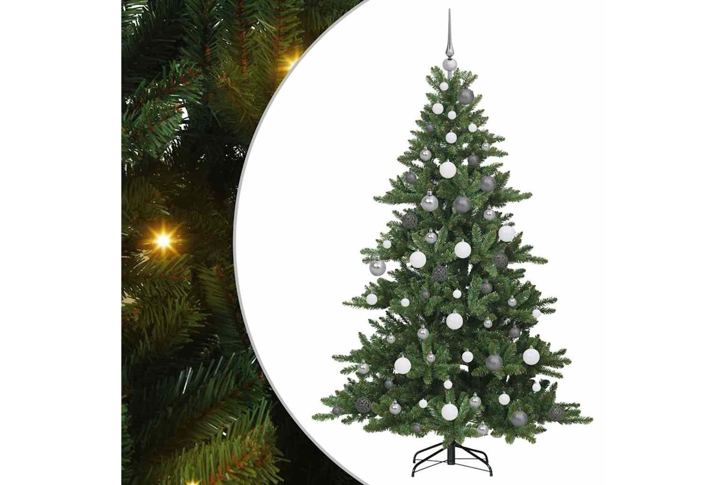 Vidaxl Artificial Hinged Christmas Tree With 300 Leds 180 Cm Pvc