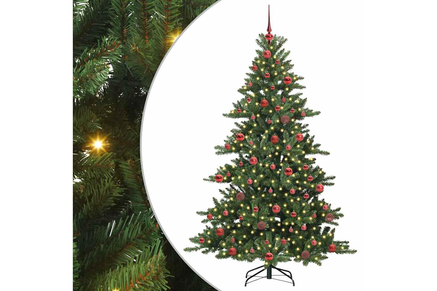 Vidaxl Artificial Hinged Christmas Tree With 300 Leds 180 Cm Pvc