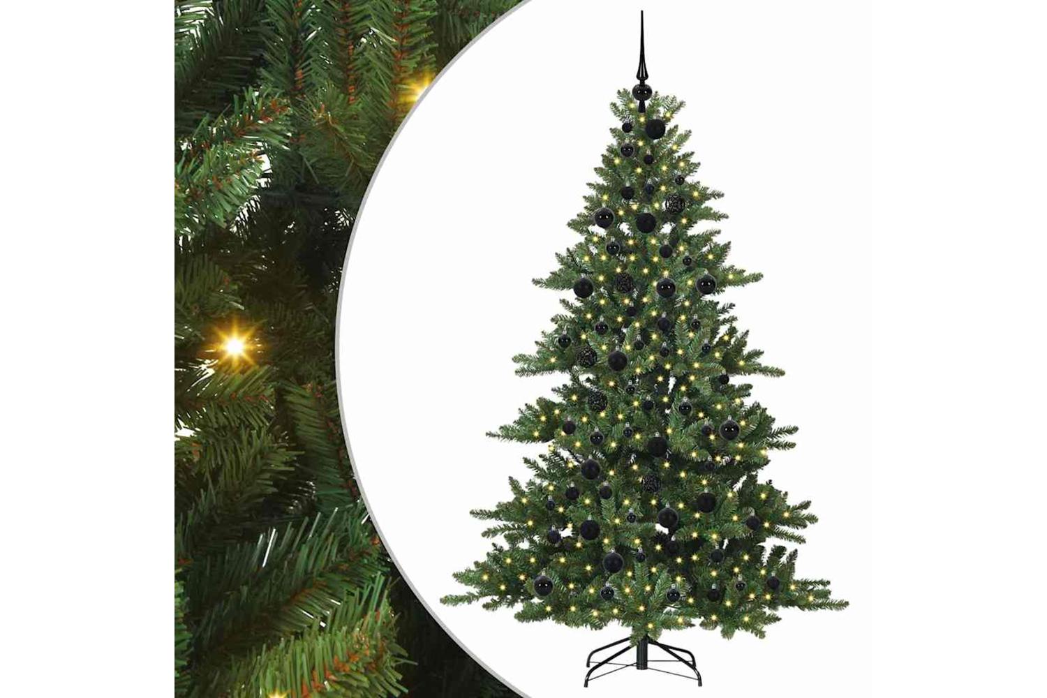Vidaxl Artificial Hinged Christmas Tree With 300 Leds 180 Cm Pvc