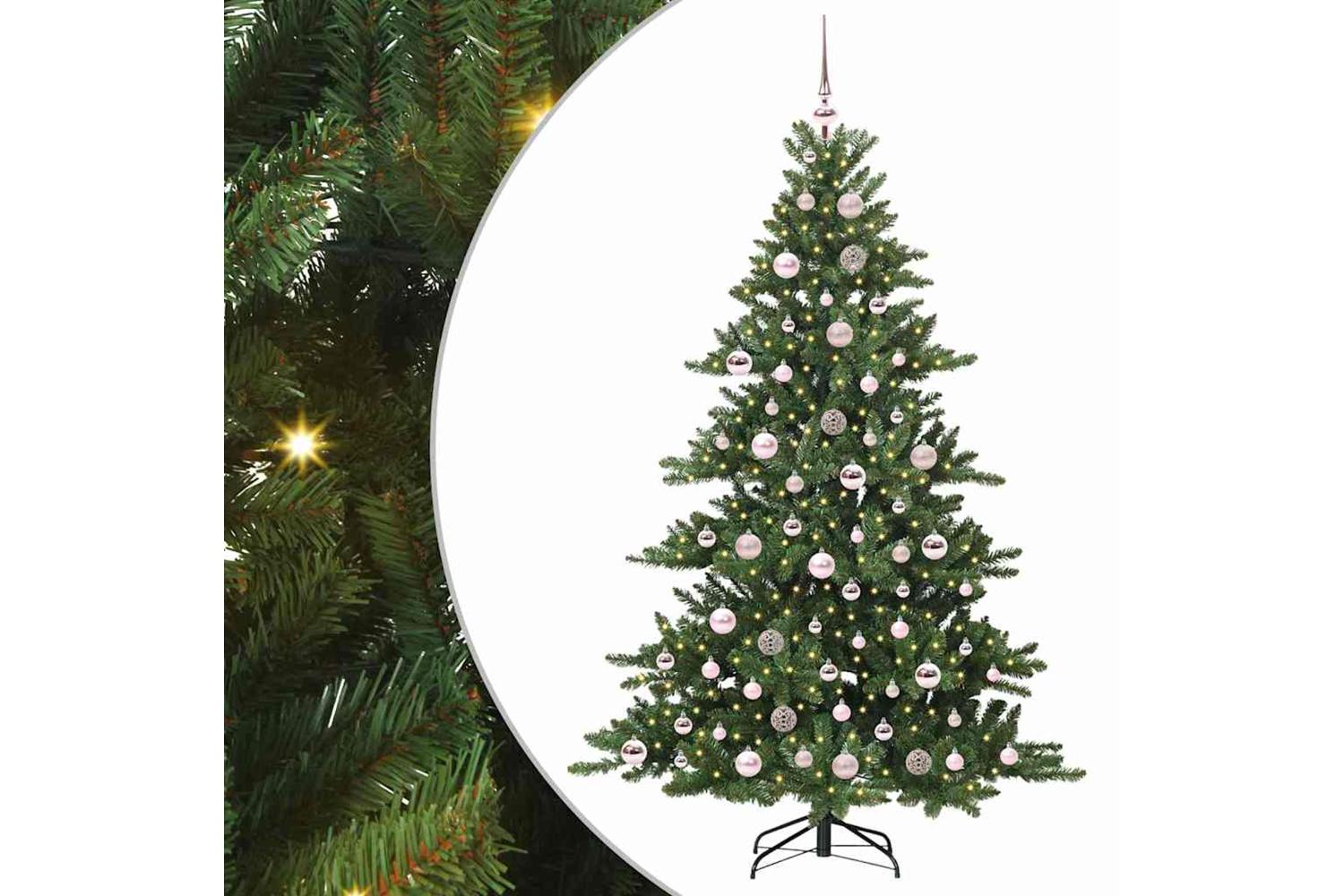 Vidaxl Artificial Hinged Christmas Tree With 300 Leds 180 Cm Pvc