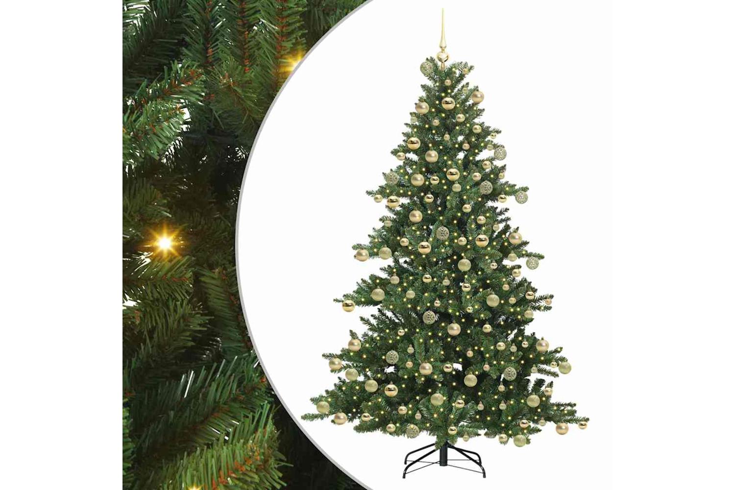 Vidaxl Artificial Hinged Christmas Tree With 300 Leds 180 Cm Pvc