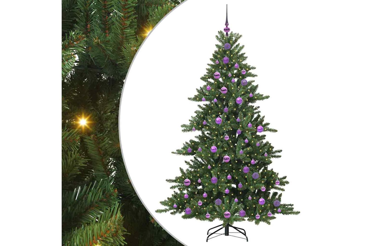 Vidaxl Artificial Hinged Christmas Tree With 300 Leds 180 Cm Pvc