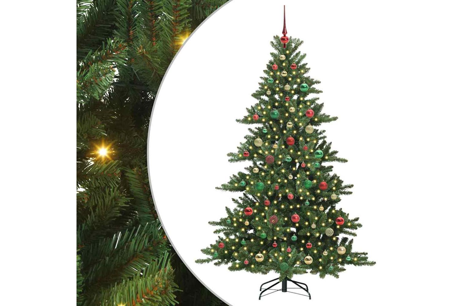 Vidaxl Artificial Hinged Christmas Tree With 300 Leds 180 Cm Pvc