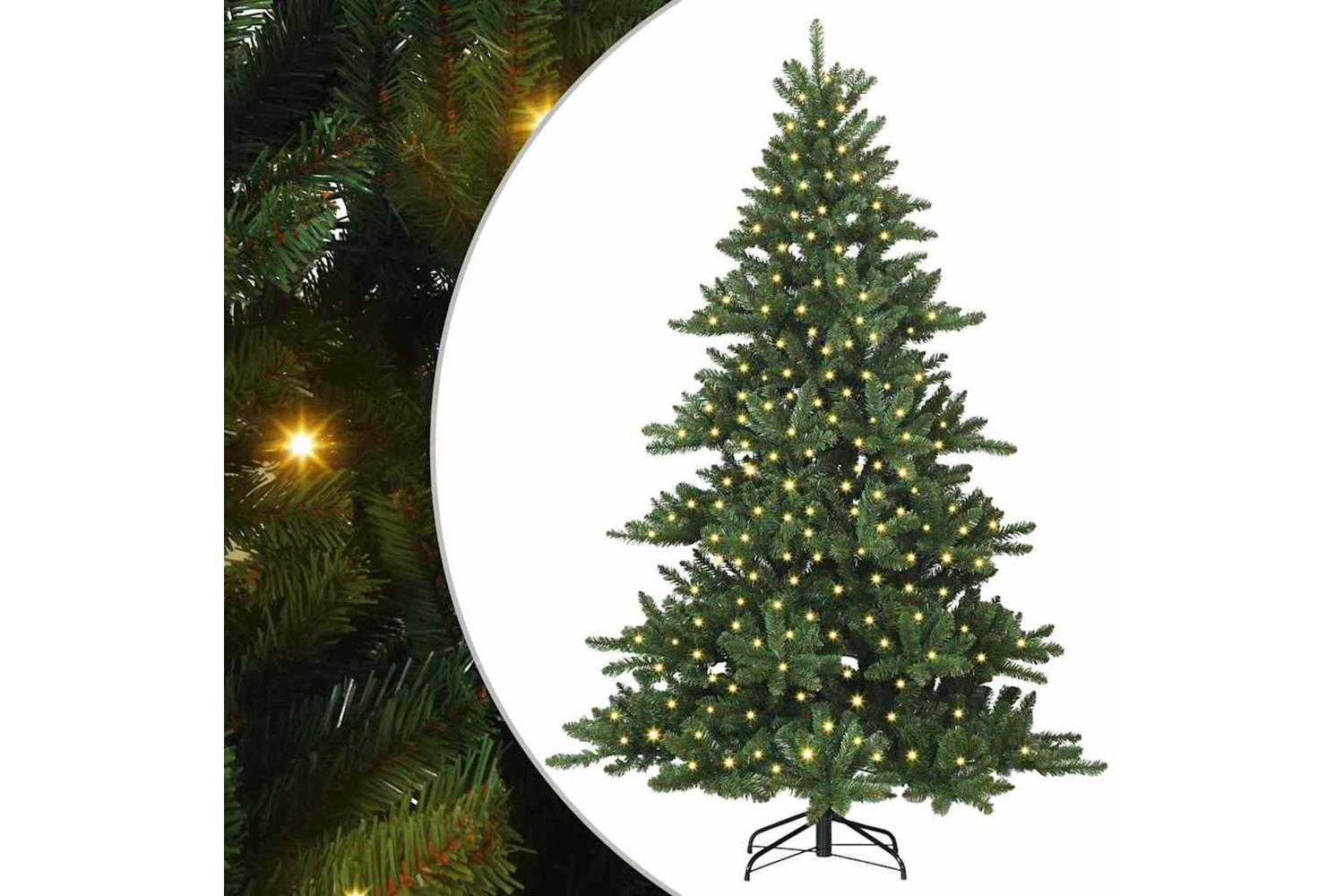 Vidaxl Artificial Hinged Christmas Tree With 300 Leds 210 Cm Pvc