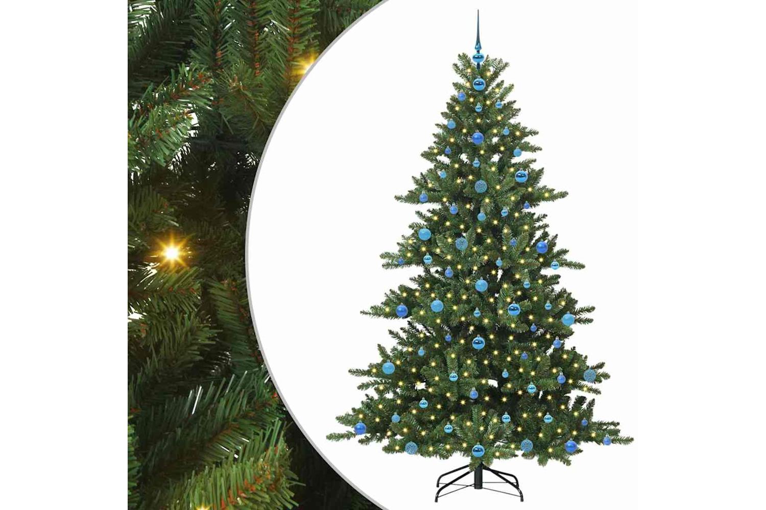 Vidaxl Artificial Hinged Christmas Tree With 300 Leds 210 Cm Pvc