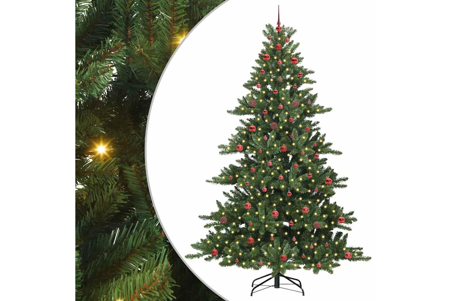 Vidaxl Artificial Hinged Christmas Tree With 300 Leds 240 Cm Pvc