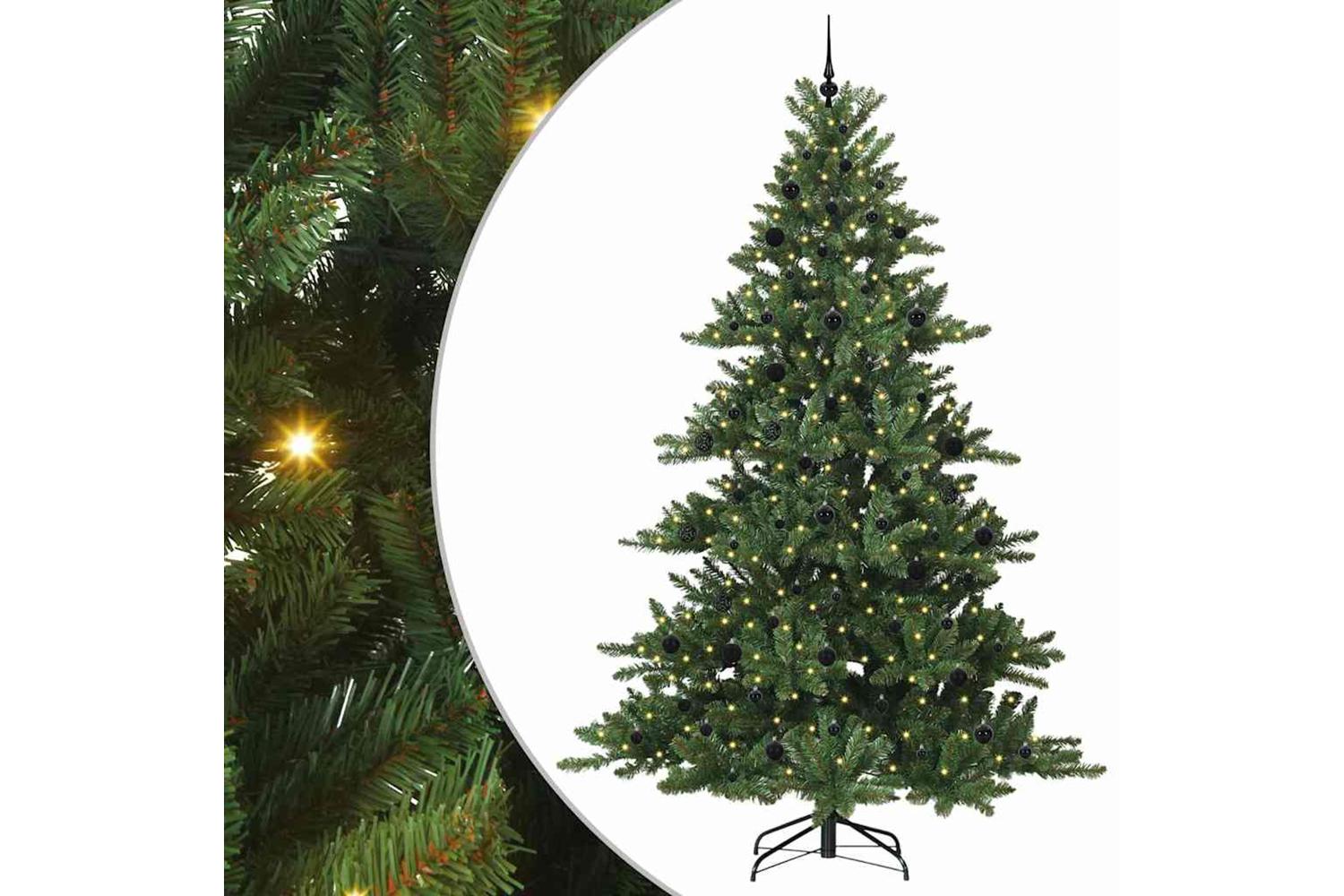 Vidaxl Artificial Hinged Christmas Tree With 300 Leds 240 Cm Pvc