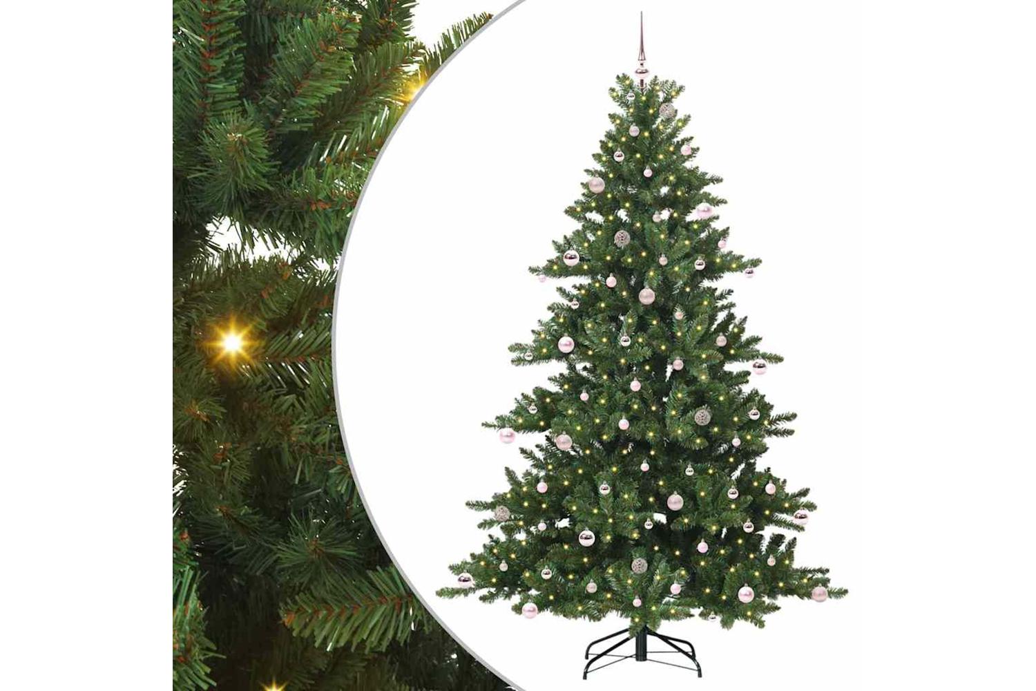 Vidaxl Artificial Hinged Christmas Tree With 300 Leds 240 Cm Pvc