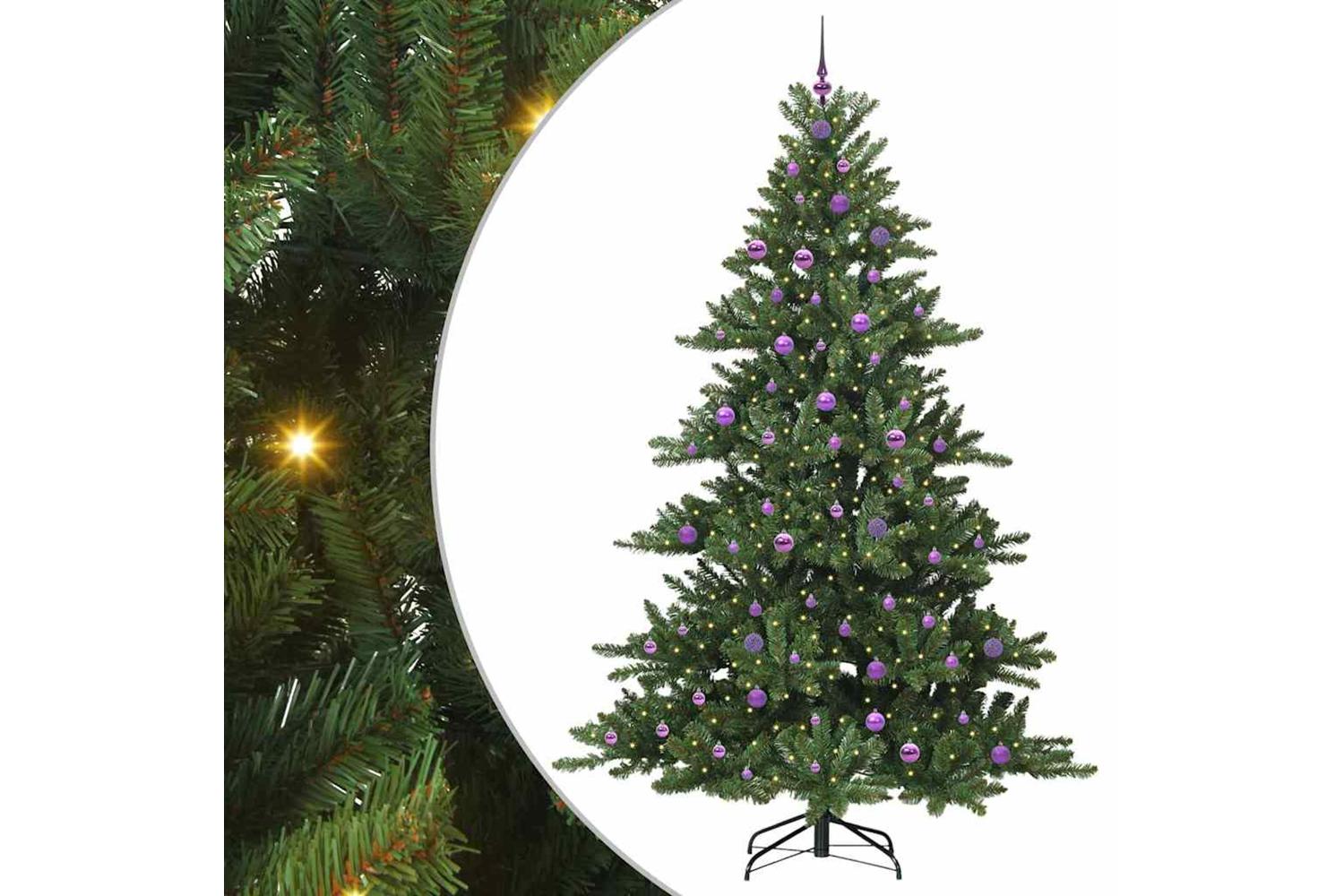 Vidaxl Artificial Hinged Christmas Tree With 300 Leds 240 Cm Pvc