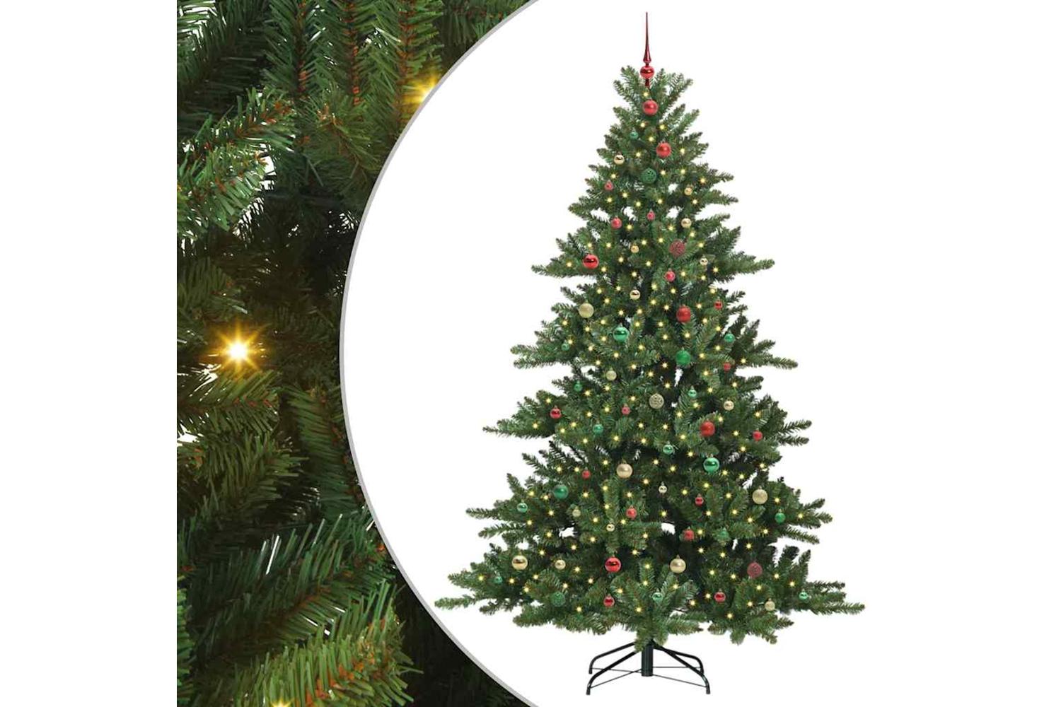 Vidaxl Artificial Hinged Christmas Tree With 300 Leds 240 Cm Pvc
