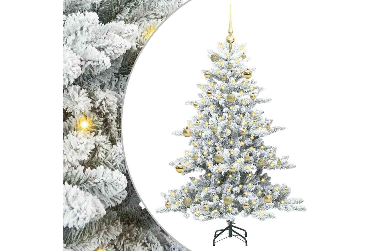 Vidaxl Artificial Hinged Christmas Tree With 150 Leds 150 Cm Pvc
