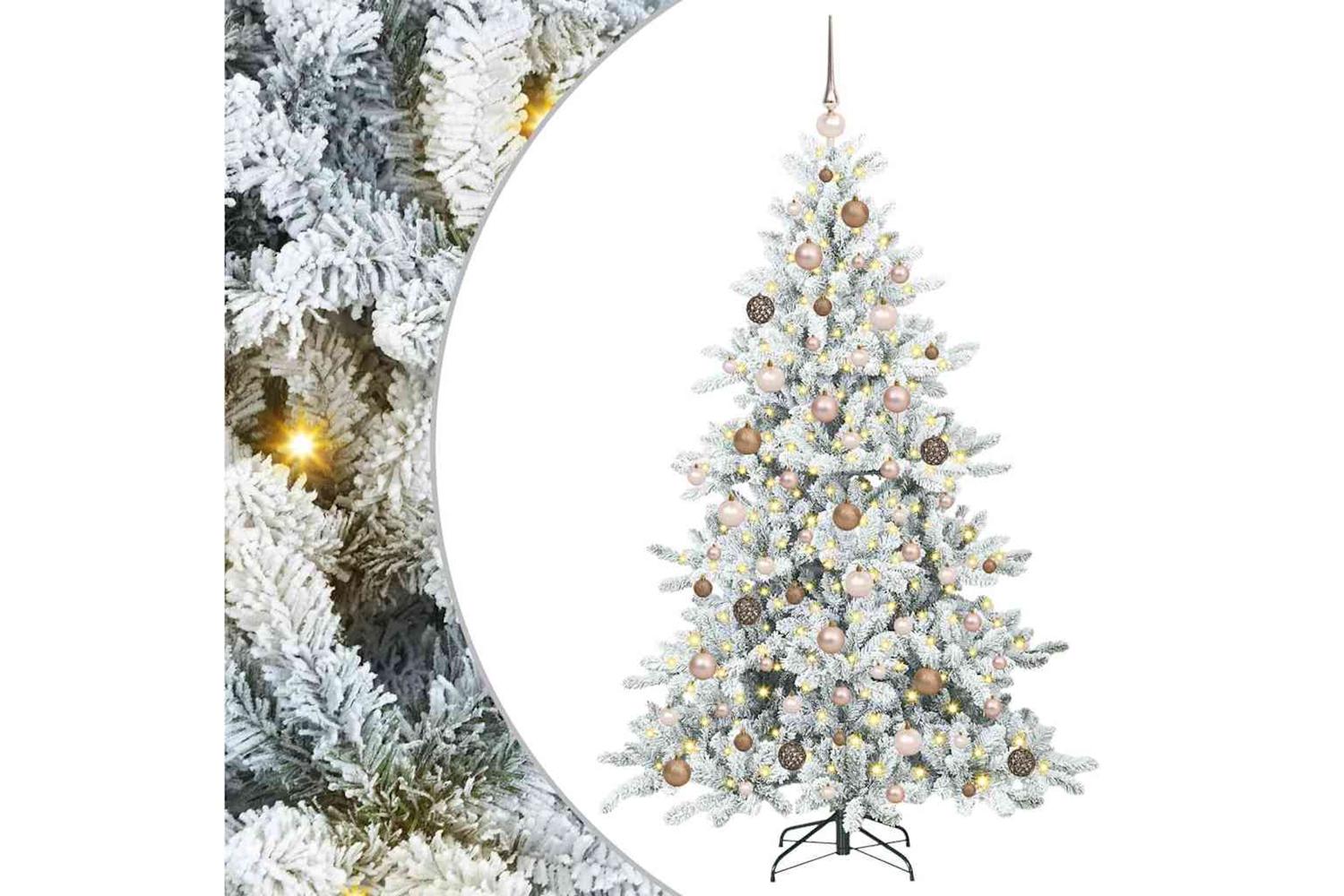Vidaxl Artificial Hinged Christmas Tree With 300 Leds 180 Cm Pvc