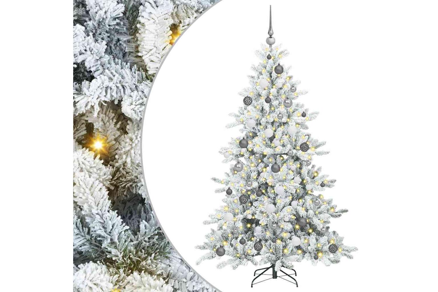 Vidaxl Artificial Hinged Christmas Tree With 300 Leds 180 Cm Pvc
