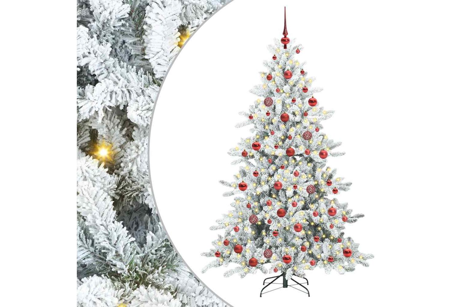 Vidaxl Artificial Hinged Christmas Tree With 300 Leds 180 Cm Pvc