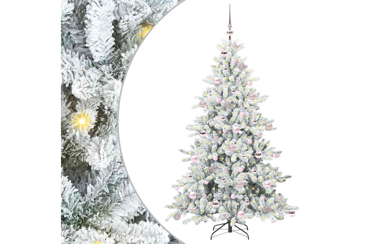 Vidaxl Artificial Hinged Christmas Tree With 300 Leds 180 Cm Pvc