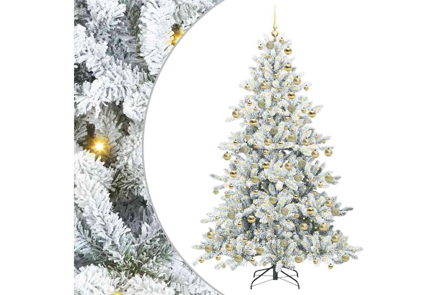 Vidaxl Artificial Hinged Christmas Tree With 300 Leds 180 Cm Pvc