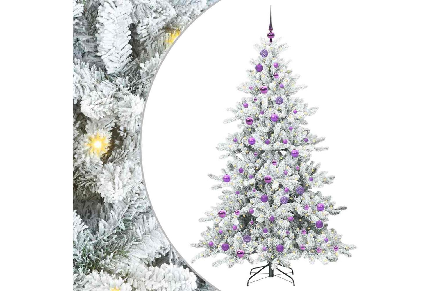 Vidaxl Artificial Hinged Christmas Tree With 300 Leds 180 Cm Pvc