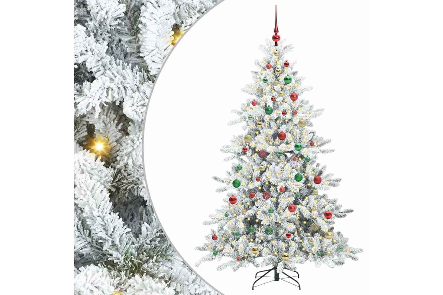 Vidaxl Artificial Hinged Christmas Tree With 300 Leds 180 Cm Pvc