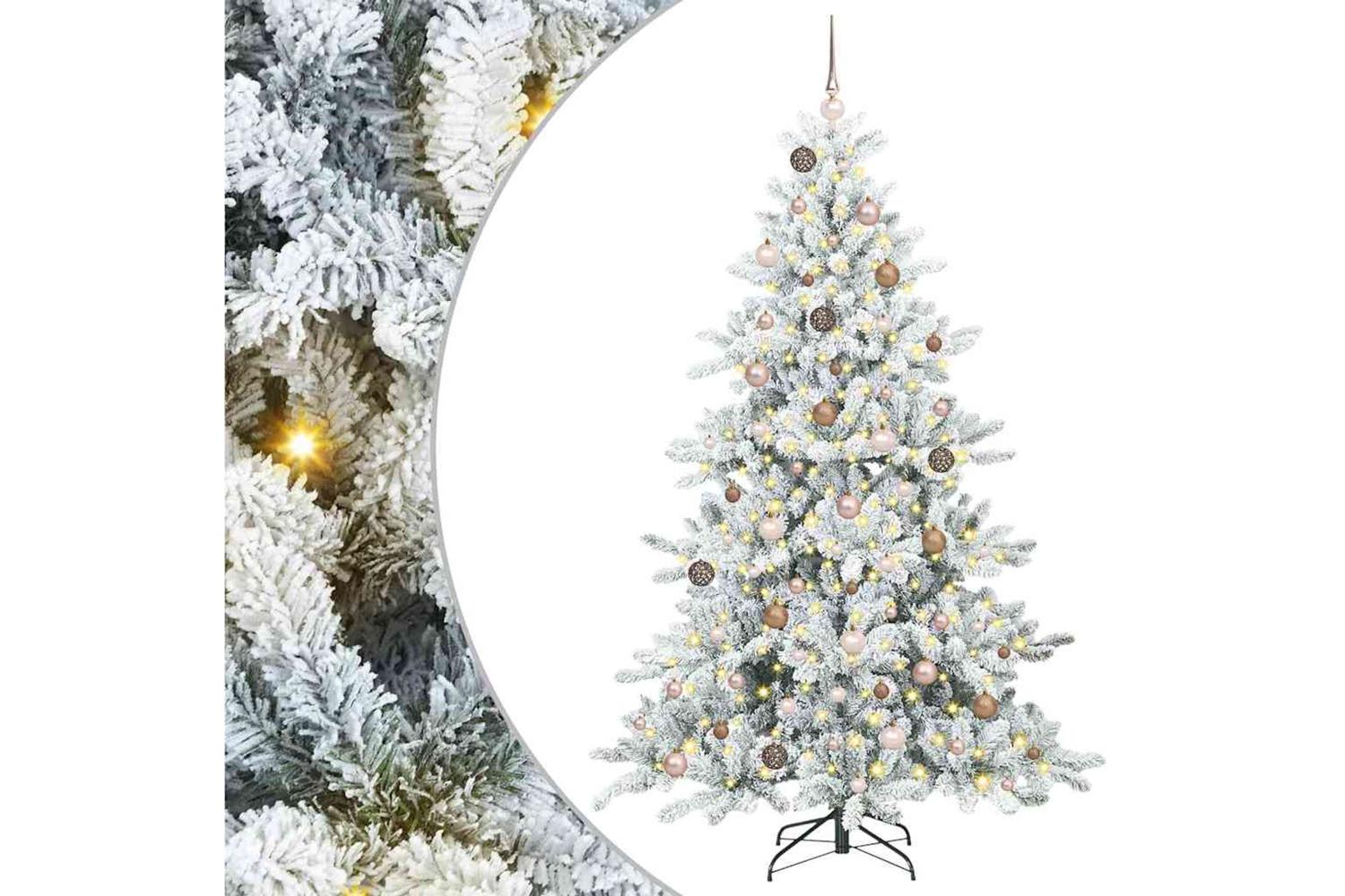 Vidaxl Artificial Hinged Christmas Tree With 300 Leds 210 Cm Pvc