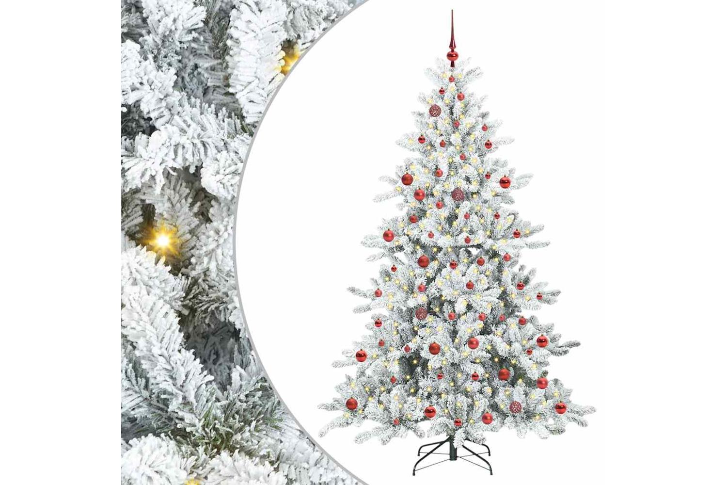 Vidaxl Artificial Hinged Christmas Tree With 300 Leds 210 Cm Pvc