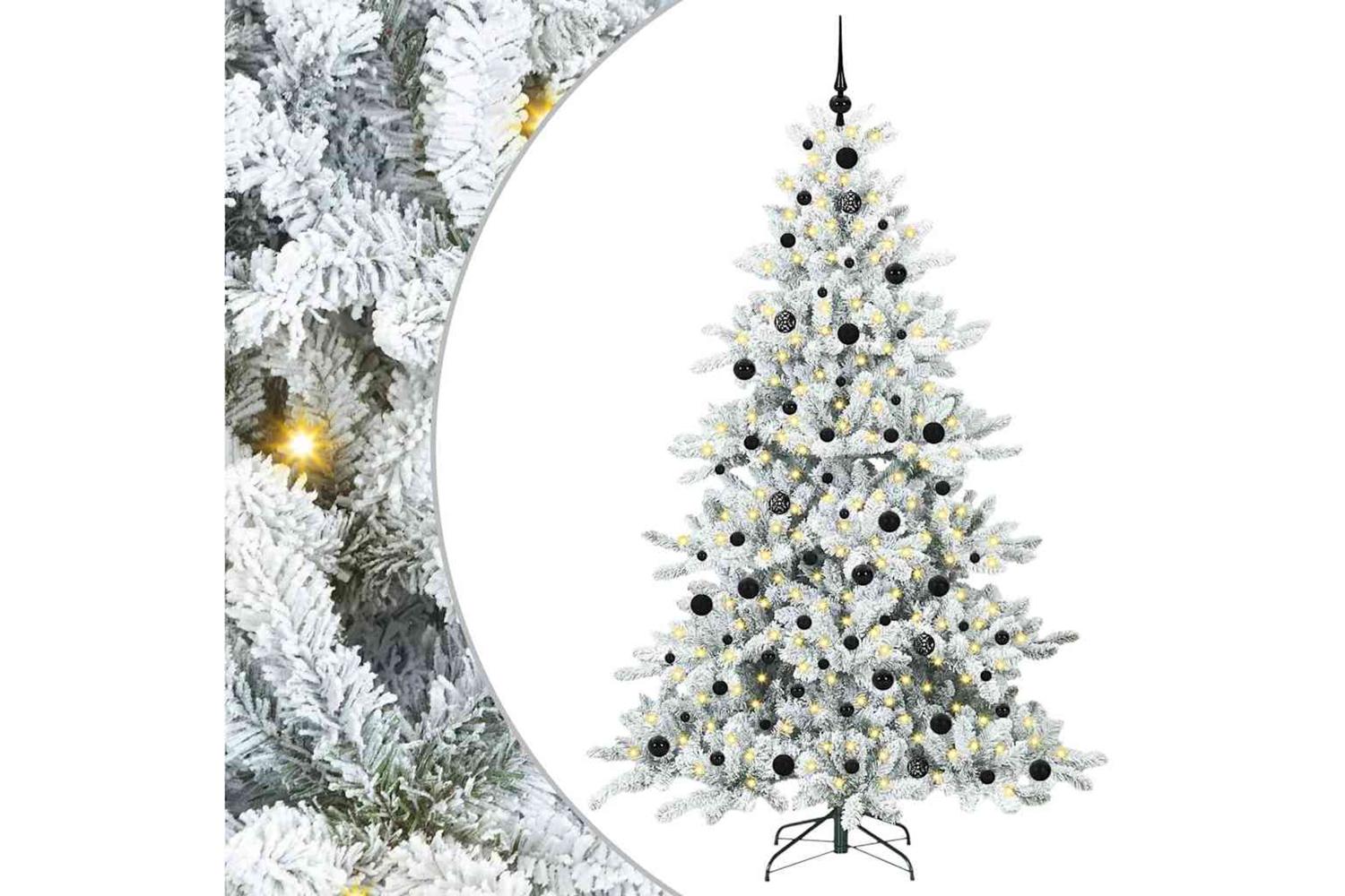 Vidaxl Artificial Hinged Christmas Tree With 300 Leds 210 Cm Pvc