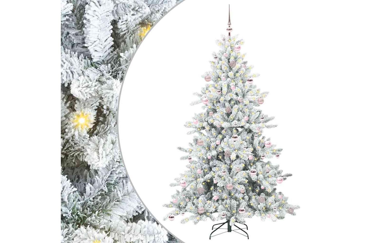 Vidaxl Artificial Hinged Christmas Tree With 300 Leds 210 Cm Pvc