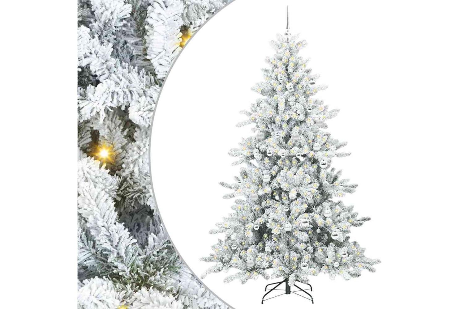 Vidaxl Artificial Hinged Christmas Tree With 300 Leds 210 Cm Pvc