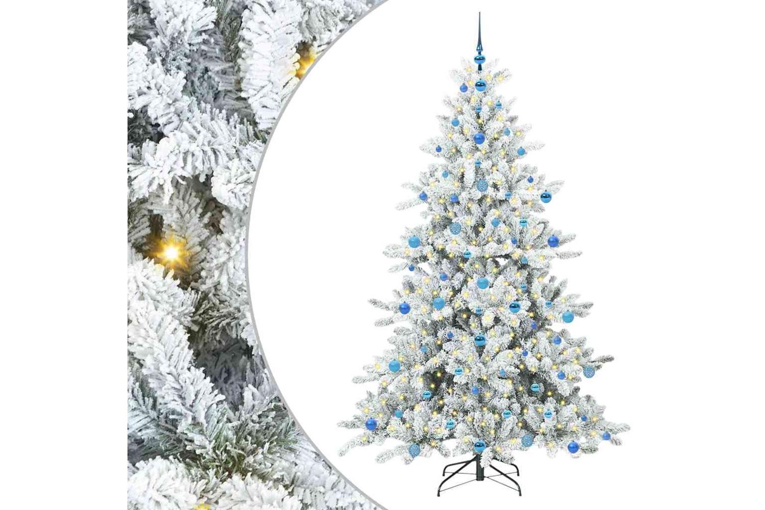 Vidaxl Artificial Hinged Christmas Tree With 300 Leds 210 Cm Pvc