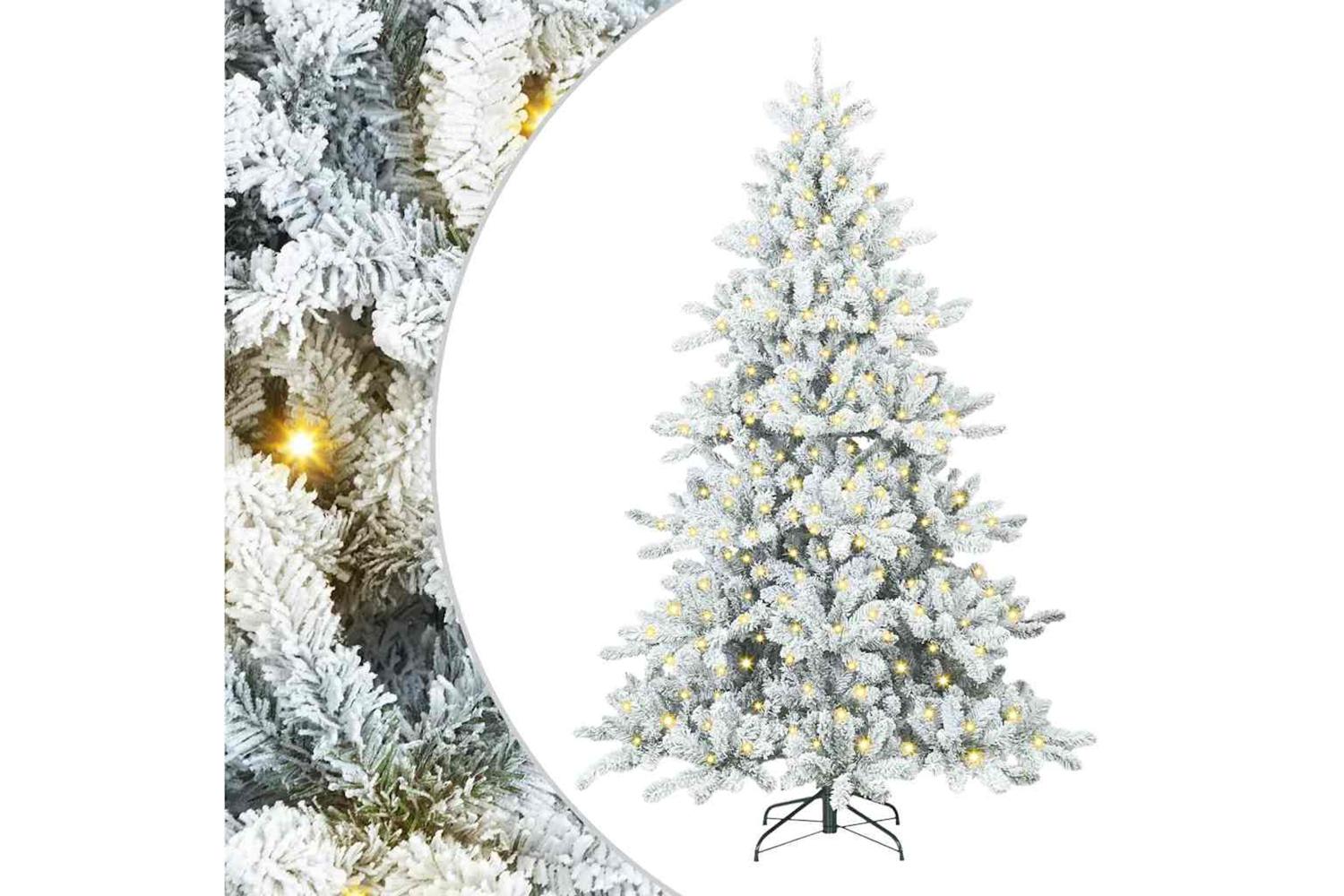 Vidaxl Artificial Hinged Christmas Tree With 300 Leds 240 Cm Pvc