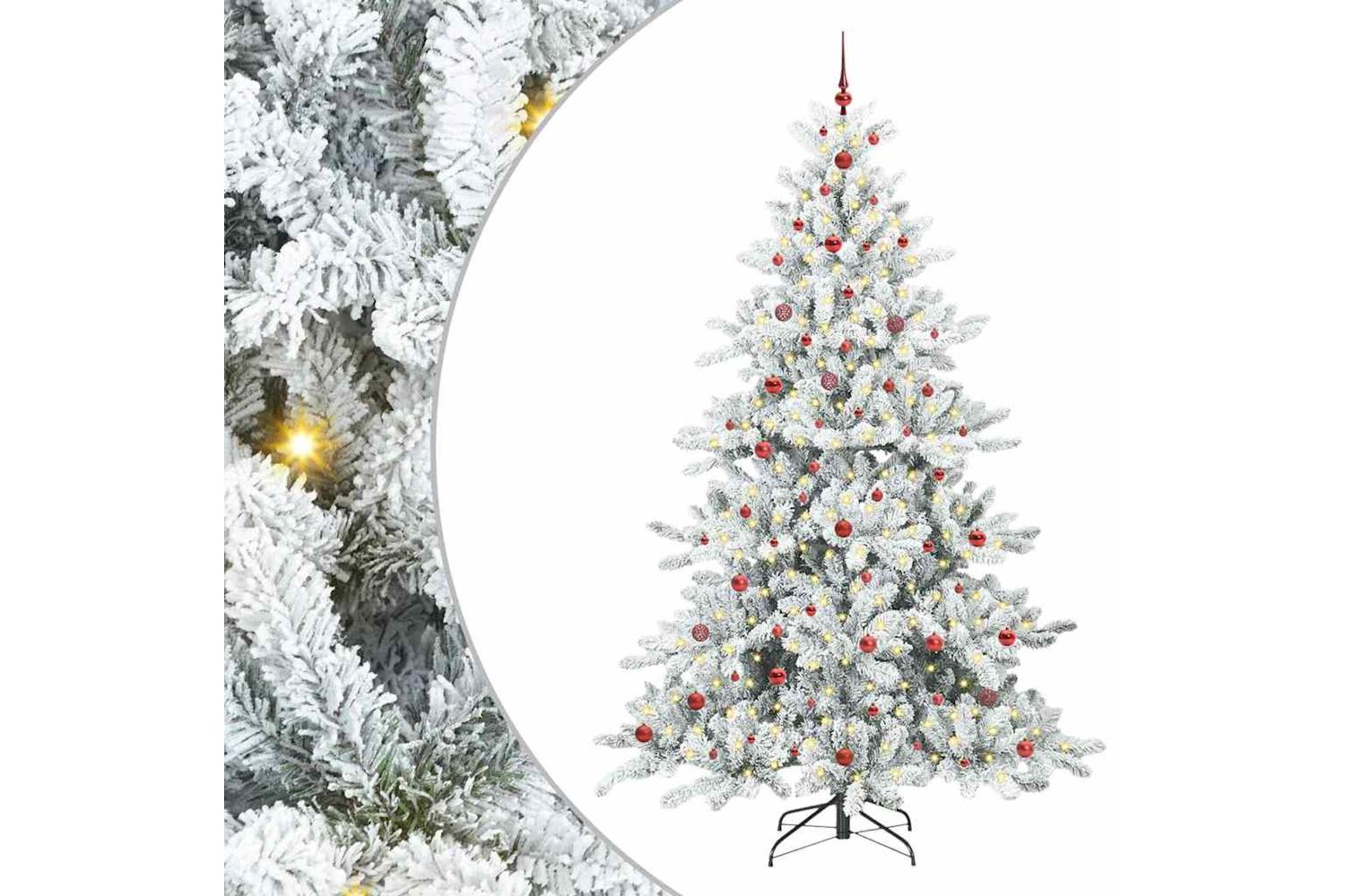 Vidaxl Artificial Hinged Christmas Tree With 300 Leds 240 Cm Pvc