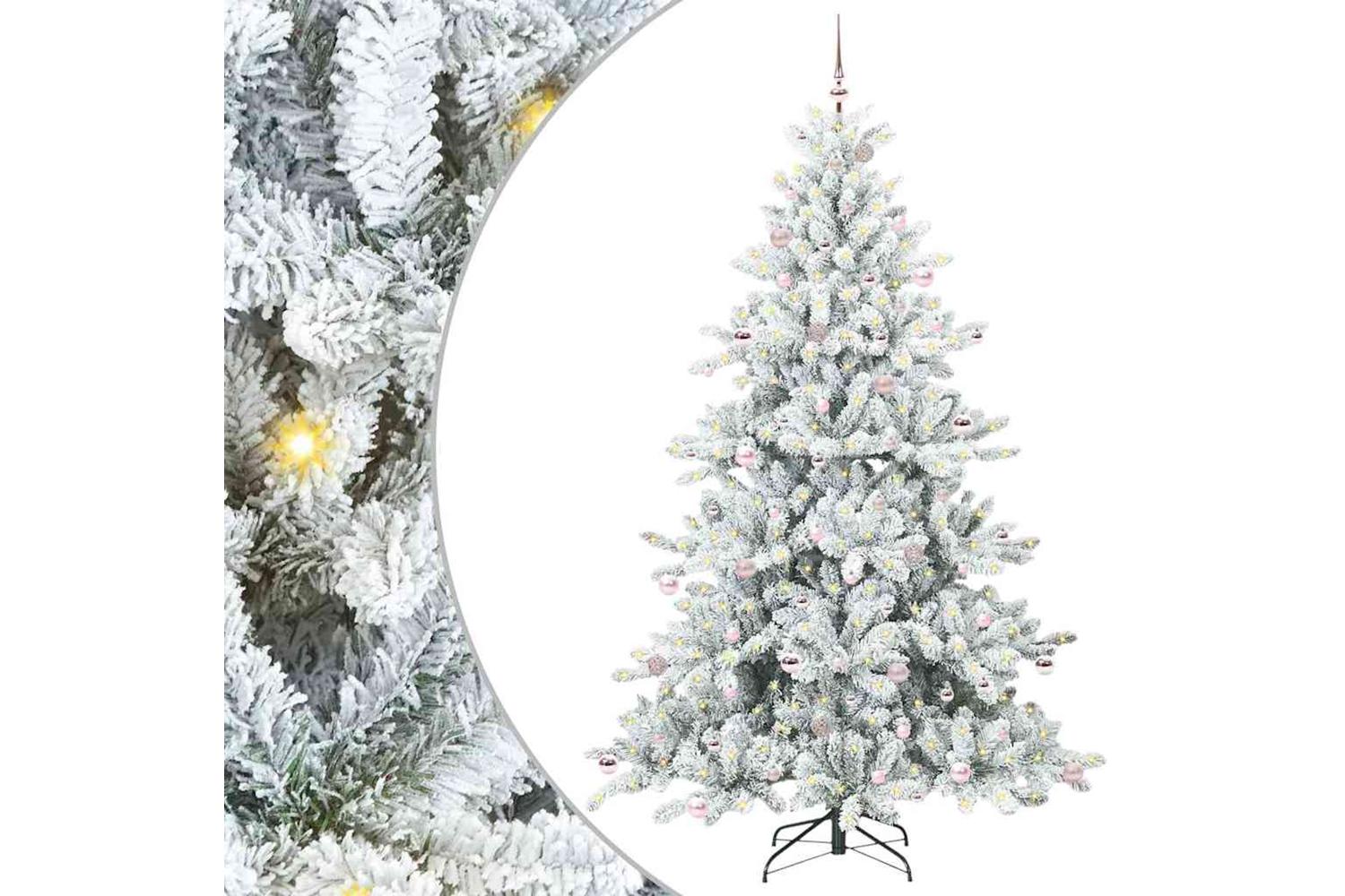 Vidaxl Artificial Hinged Christmas Tree With 300 Leds 240 Cm Pvc