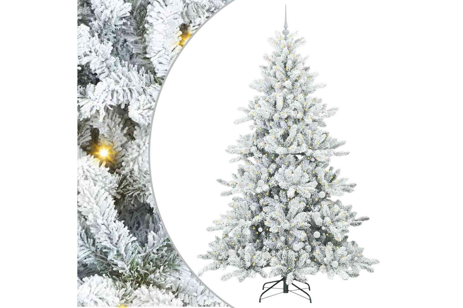 Vidaxl Artificial Hinged Christmas Tree With 300 Leds 240 Cm Pvc