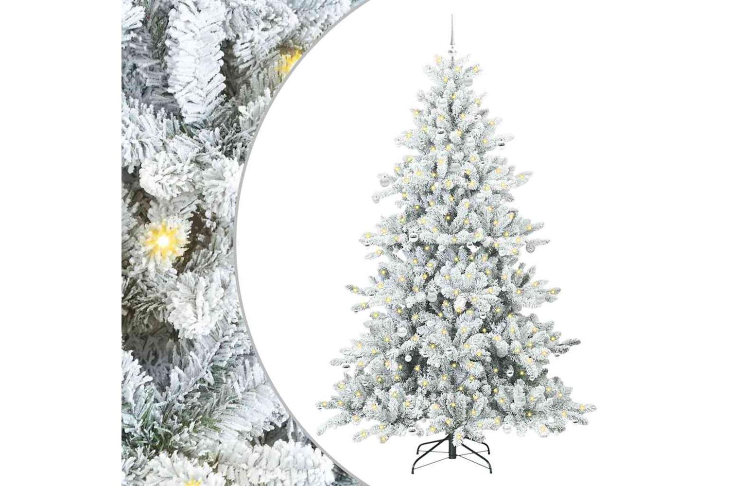 Vidaxl Artificial Hinged Christmas Tree With 300 Leds 240 Cm Pvc