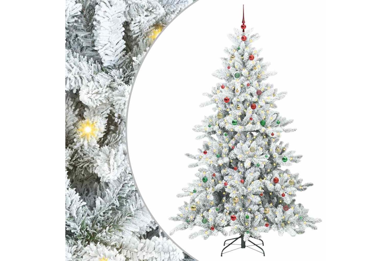Vidaxl Artificial Hinged Christmas Tree With 300 Leds 240 Cm Pvc