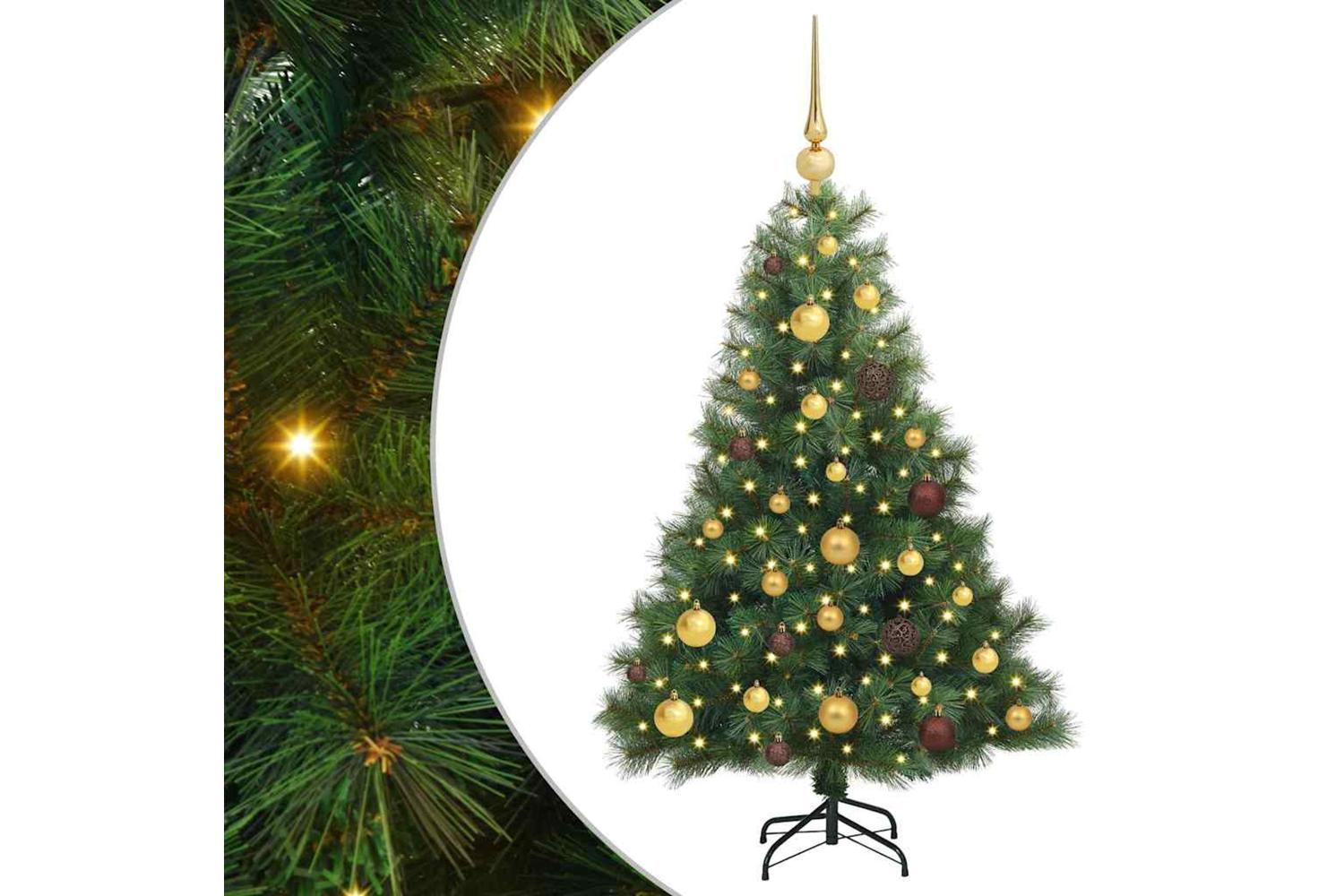Vidaxl Artificial Christmas Tree With 150 Leds Green 120 Cm Pe And Pvc