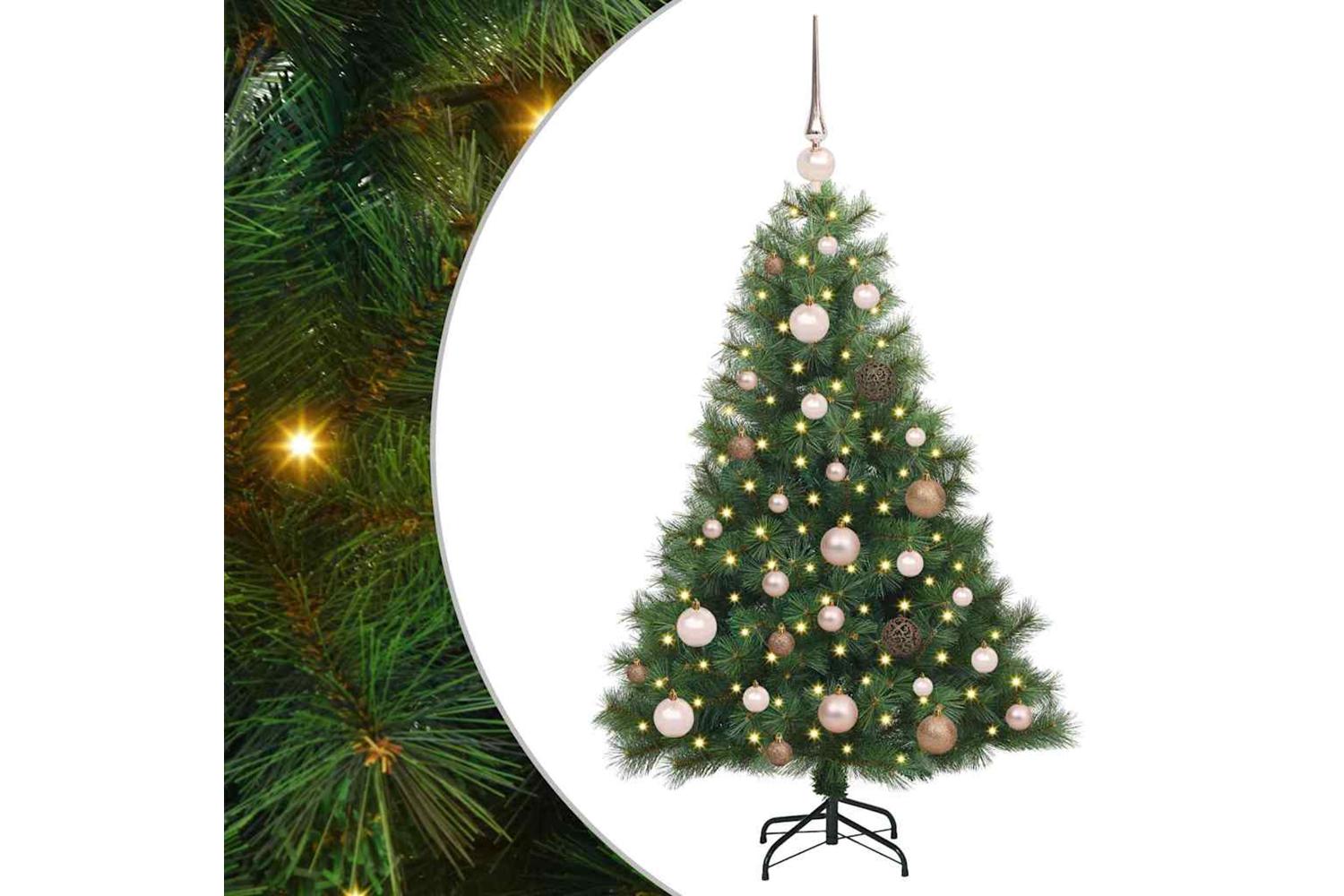 Vidaxl Artificial Christmas Tree With 150 Leds Green 120 Cm Pe And Pvc