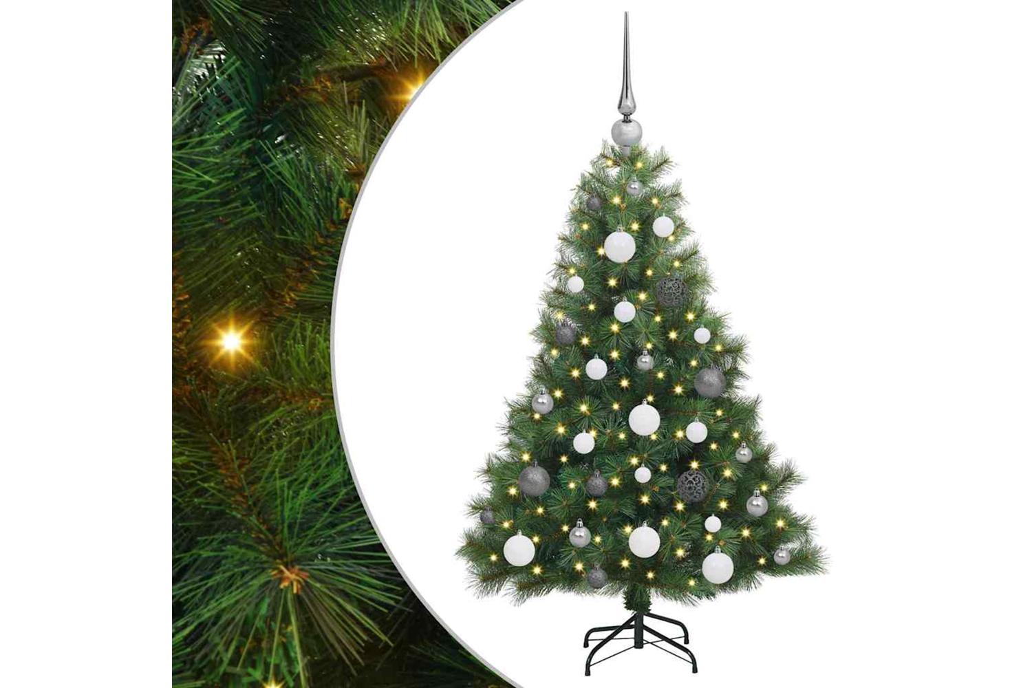 Vidaxl Artificial Christmas Tree With 150 Leds Green 120 Cm Pe And Pvc