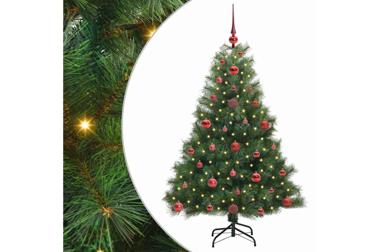 Vidaxl Artificial Christmas Tree With 150 Leds Green 120 Cm Pe And Pvc