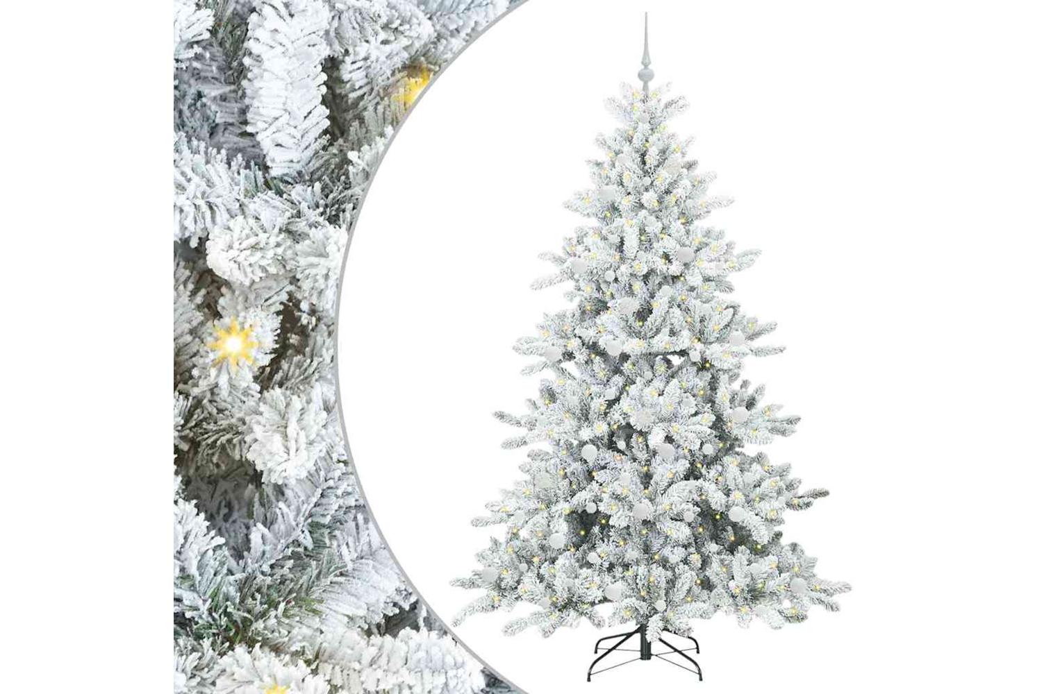 Vidaxl Artificial Hinged Christmas Tree With 300 Leds 210 Cm Pvc