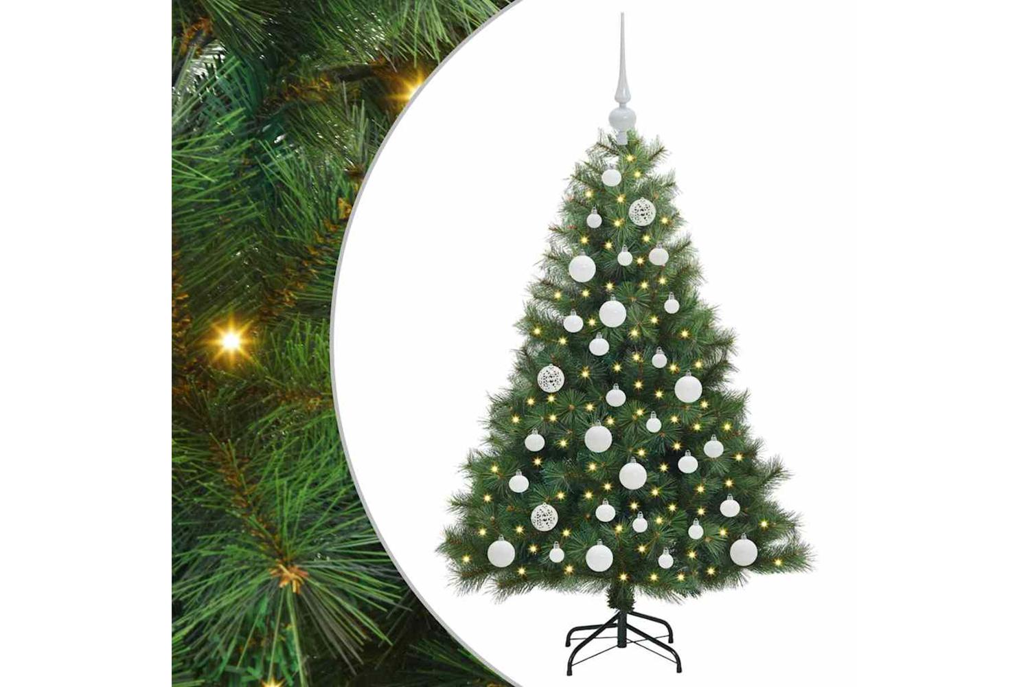 Vidaxl Artificial Christmas Tree With 150 Leds Green 120 Cm Pe And Pvc