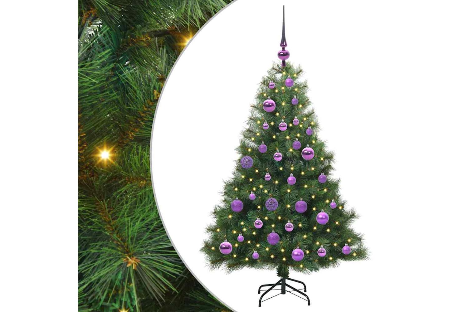Vidaxl Artificial Christmas Tree With 150 Leds Green 120 Cm Pe And Pvc
