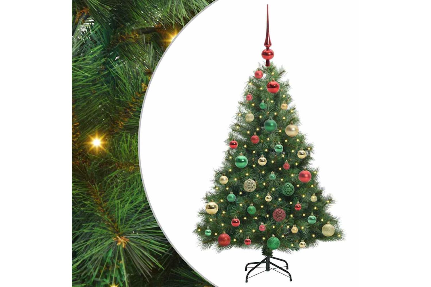 Vidaxl Artificial Christmas Tree With 150 Leds Green 120 Cm Pe And Pvc