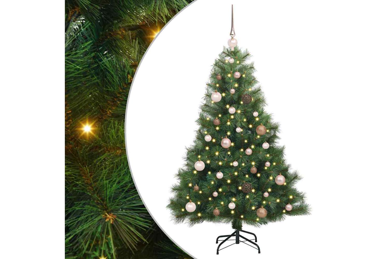 Vidaxl Artificial Christmas Tree With 150 Leds Green 150 Cm Pe And Pvc
