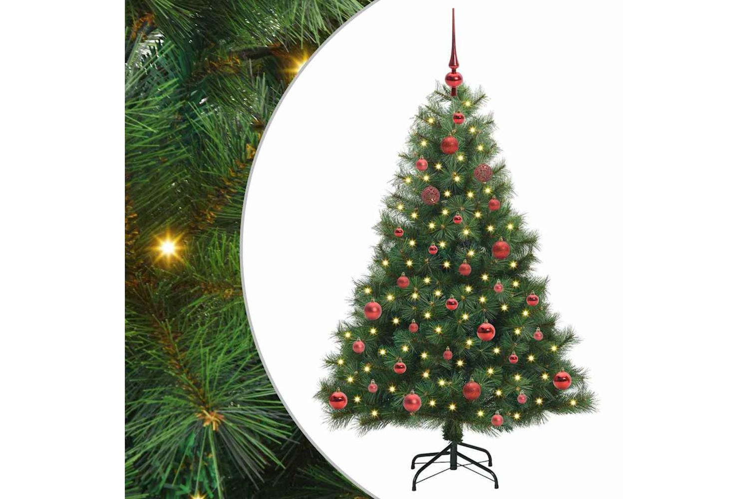 Vidaxl Artificial Christmas Tree With 150 Leds Green 150 Cm Pe And Pvc